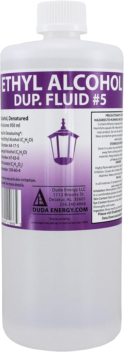 950ml Bottle of Denatured Ethanol with 200-Proof Ethyl Alcohol IPA and NP Acetate