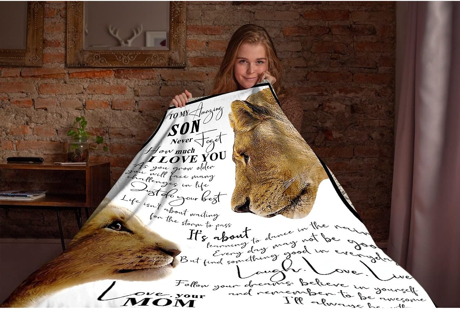 to My Amazing Son Flannel Blankets, Light and Comfortable Bed Suitable for All Seasons 60"x50"for Teens