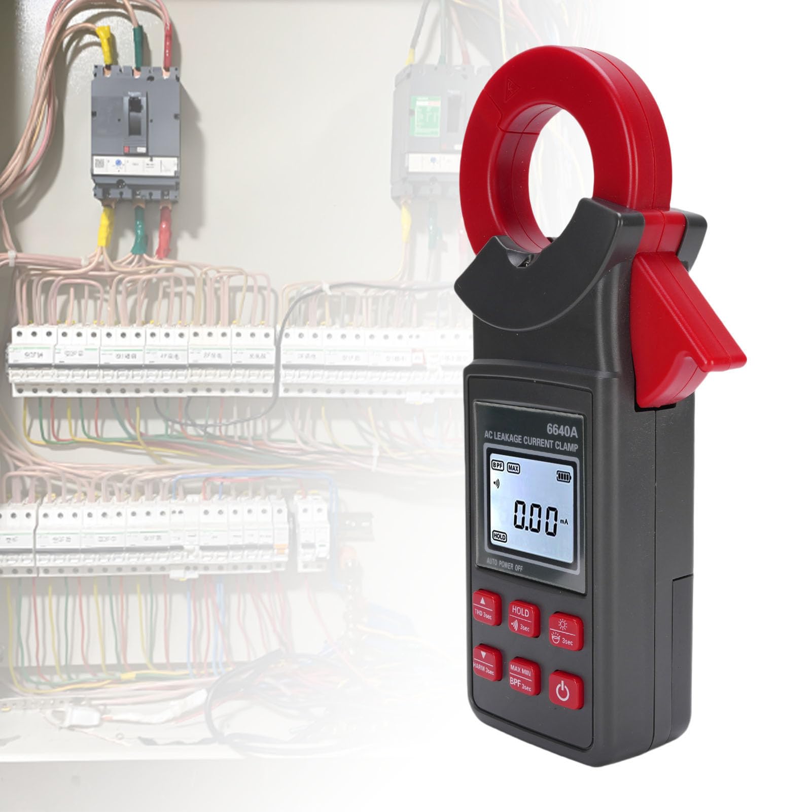 Medidor de Abrazadera de Corriente de Fuga de CA 6640A Detección Armónica de Luz de Fondo Versátil