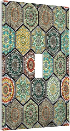 Miniatura 29 de Puerta de castillo de madera de mediados de siglo, estilo griego, cubierta de interruptor de luz de palanca individual, placa decorativa de pared