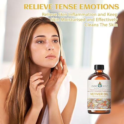Miniatura 4 de EVOKE OCCU Aceite esencial de vetiver puro y natural para la piel, bricolaje, velas y fabricación de jabón, 4 onzas líquidas