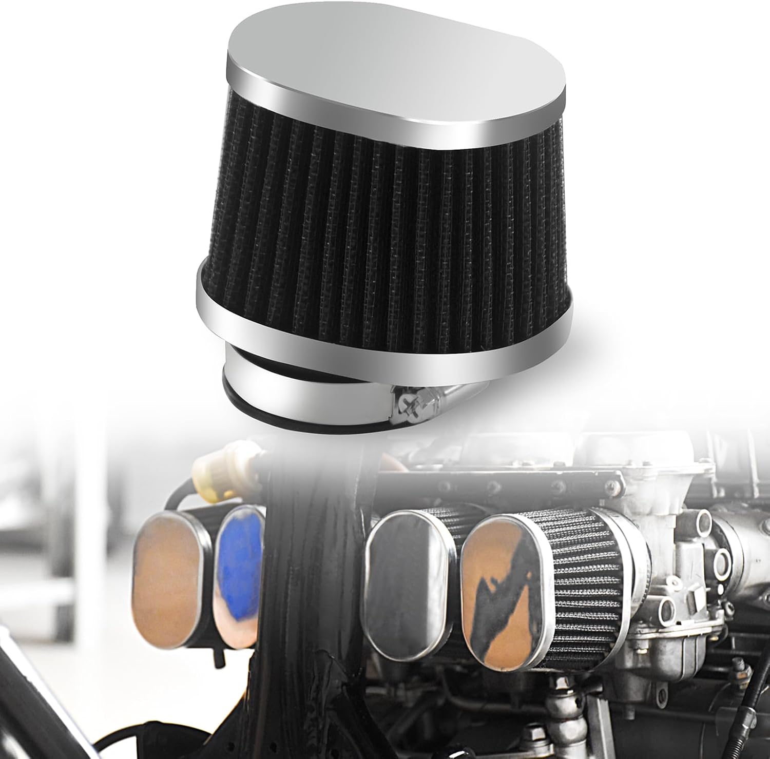 48mm 49mm 50mm Motorcycle Pod Air Filter For Cruiser/Street/Atv/Dirt Bike/Quad/Scooter/Go Kart