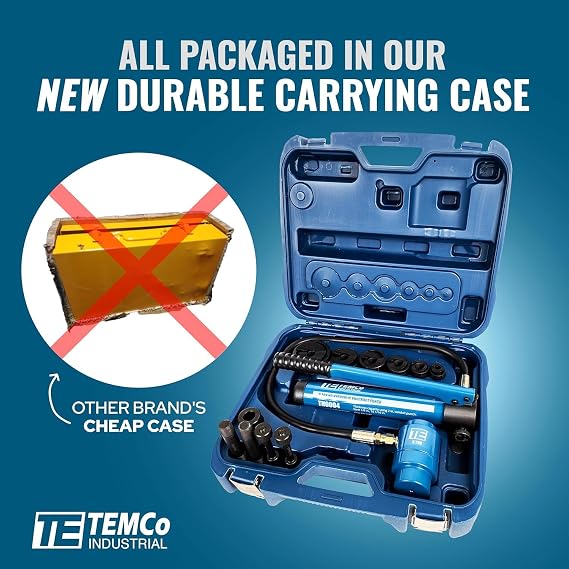 TEMCo Hydraulic Knockout Punch TH0004 - Electrical Conduit Hole Cutter Set KO Tool Kit