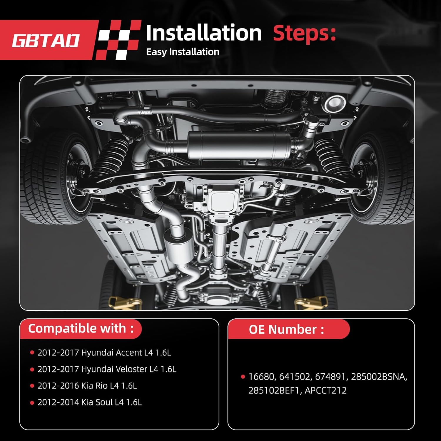 Catalytic Converter Kit Direct-Fit Compatible with 2012-2017 Hyundai & Kia - Accent, 2012-2017 Veloster, 2012-2014 Soul, 2012-2016 Rio L4 1.6L (EPA Compliant)