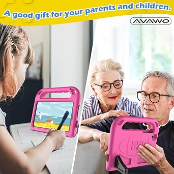 TCL Tab 8 LE (9137w) / Tab 8 WiFi (9132x) 2023 Case for Kids, Children Friendly, Boys and Girls EVA Handle Stand Shockproof Tablet Cover for TCL Tab 8 LE/WiFi -Rose