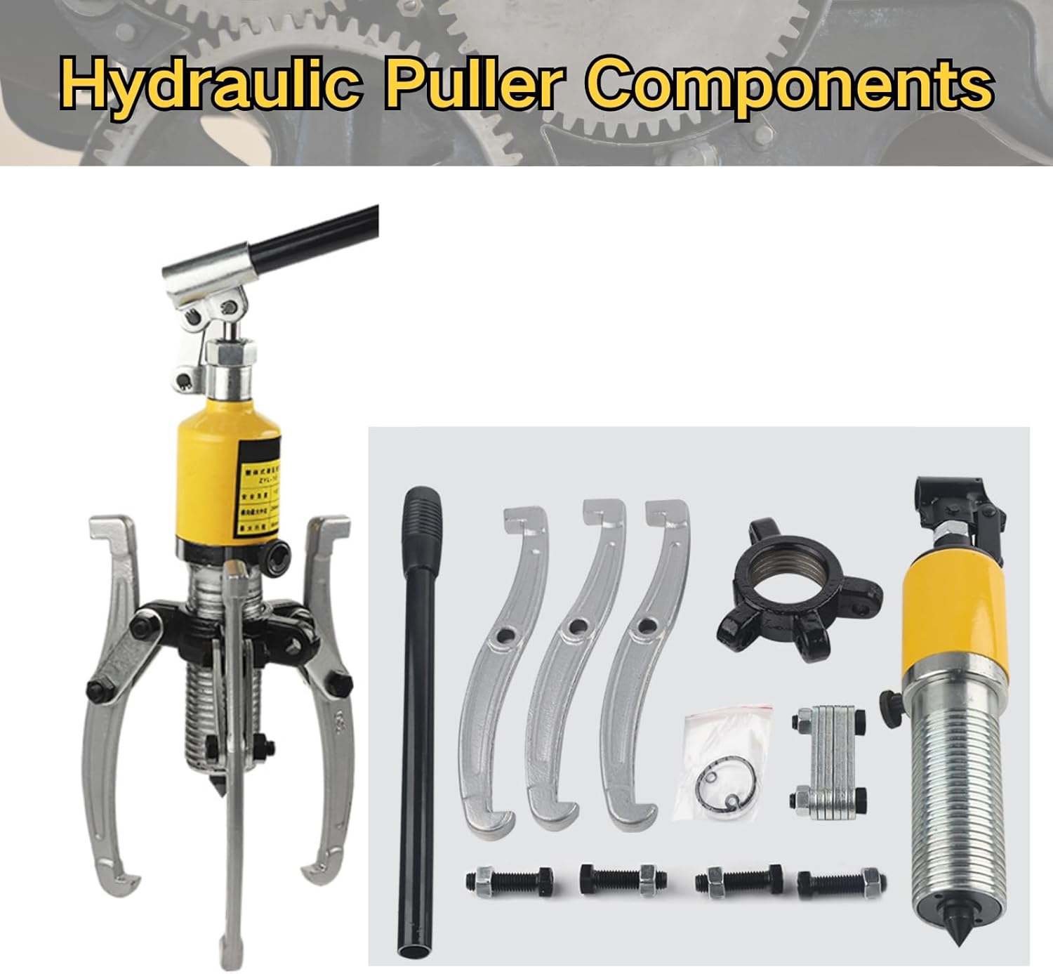 20T Hydraulic Gear Puller Set Wheel Bearing Puller Kit Pulling Separator for Wheel Hubs Rotors Car Axles Pulleys Brake Heavy Duty Mechanical Repair