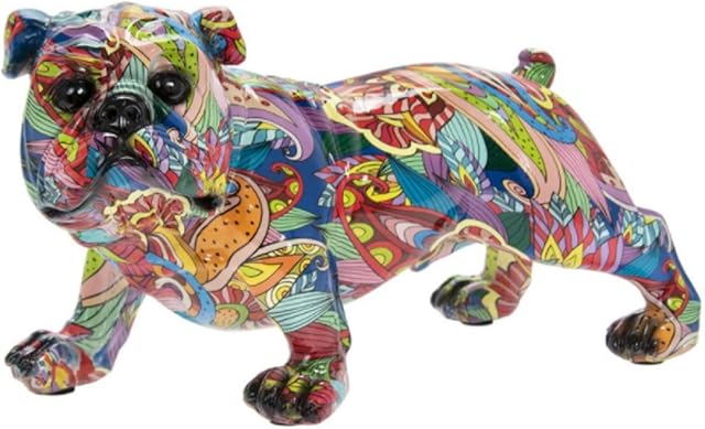 Animal Crackers Groovy Art coloured Standing English Bulldog ornament figurine Dog lover gift