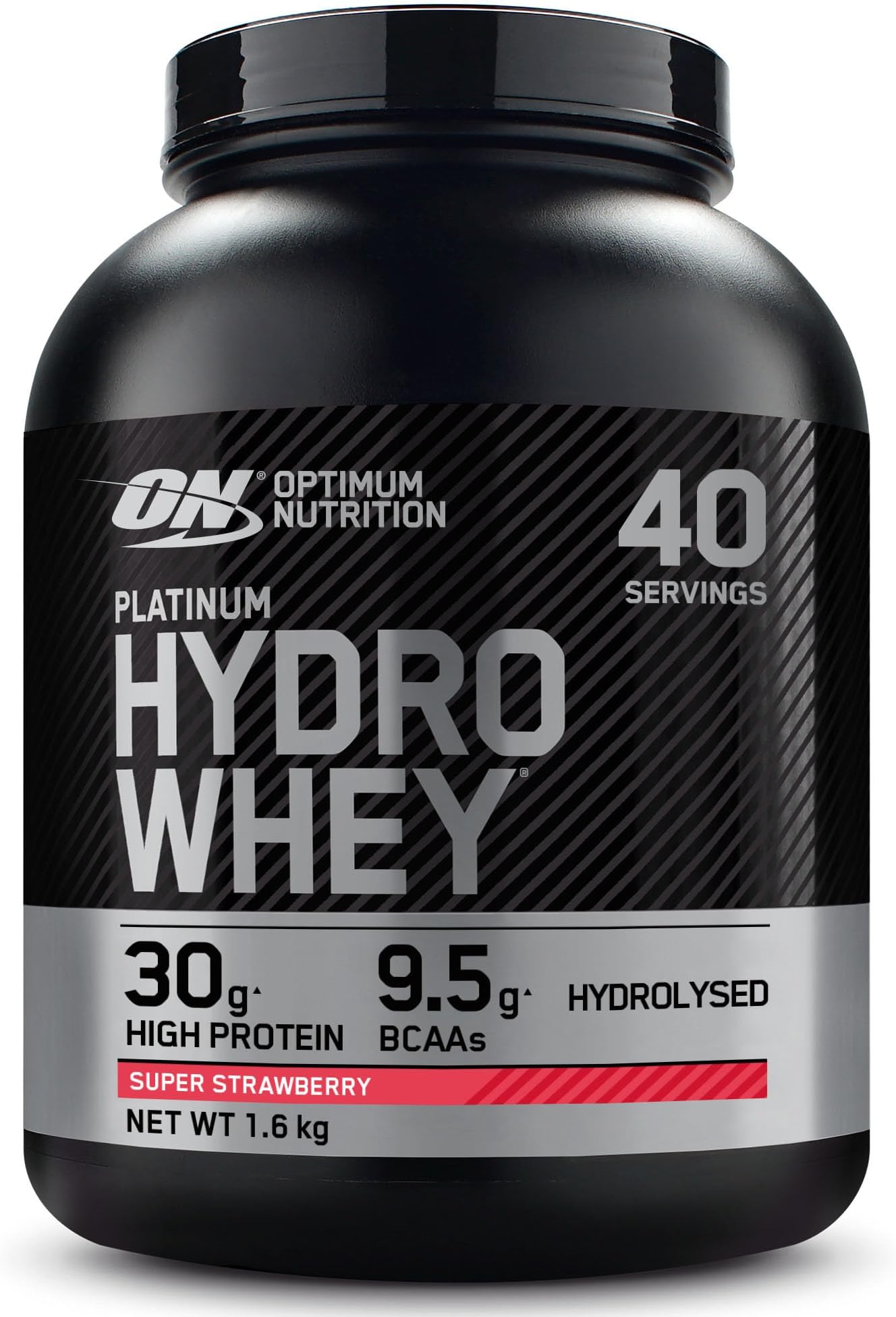 Platinum Hydro Whey, Hydrolysed Whey Protein Isolate Powder with Essential Amino Acids, Glutamine and BCAA, Super Strawberry Flavour, 40 Servings, 1.6 kg