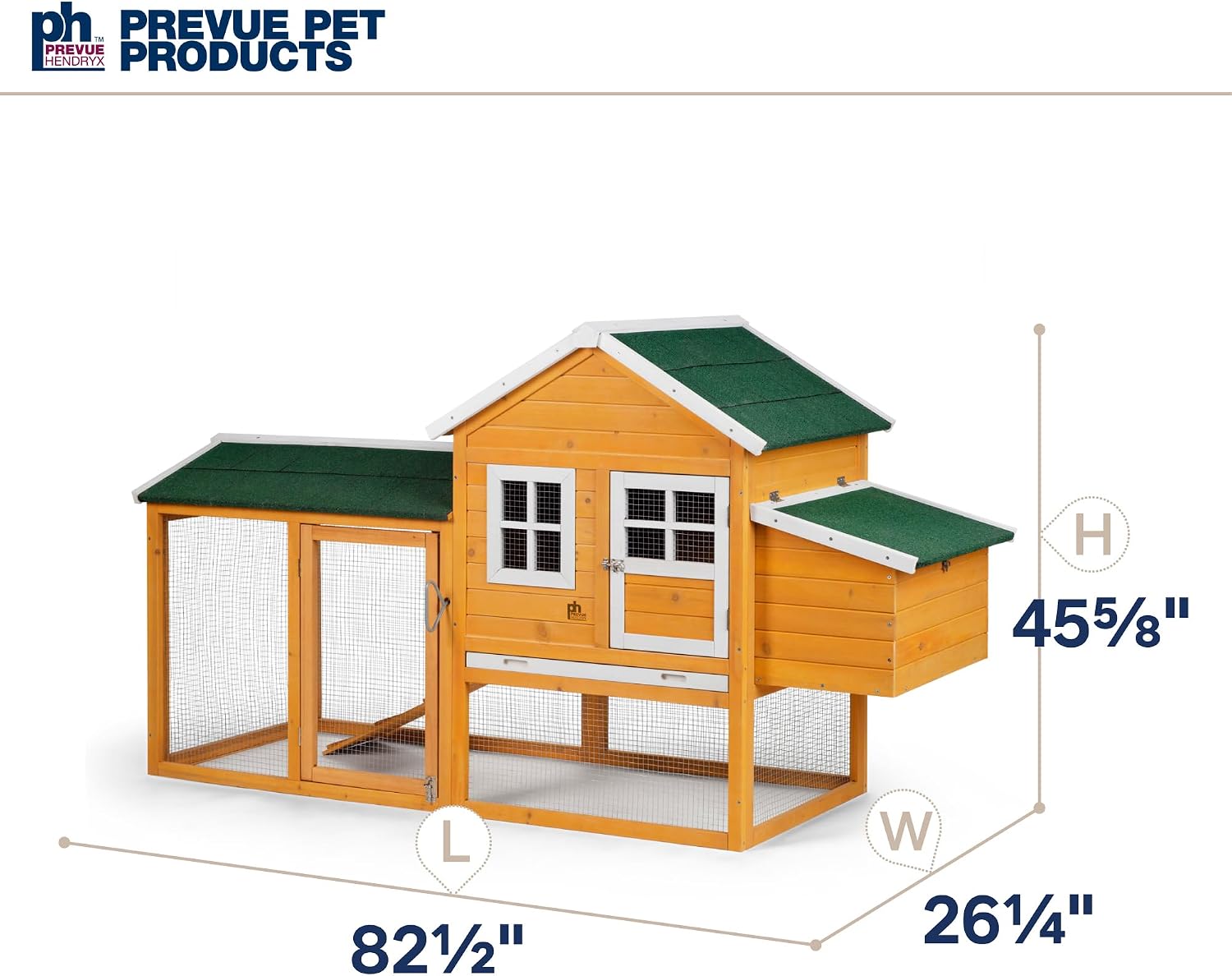 Prevue Pet Products Chicken Coop with Lockable Nest Box, Yellow, 2-Bay