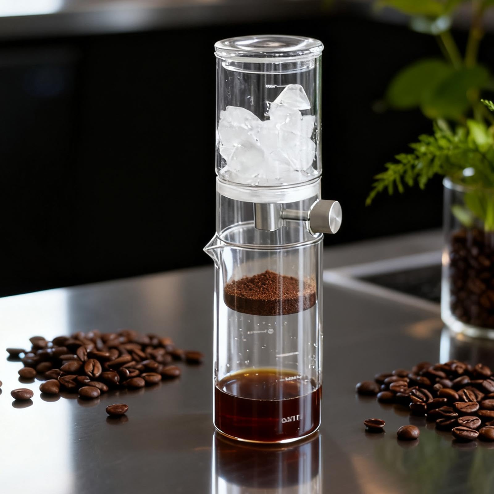 Cafetera Fría Compacta De Cristal Borosilicato | preparación manual, sabor suave, ideal para verano, ahorra espacio