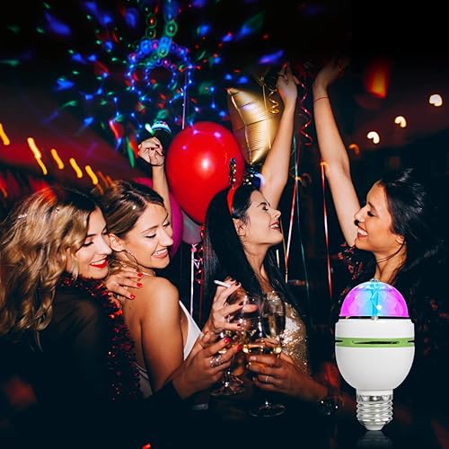 Miniatura 2 de vivian E27 3W luz giratoria de la etapa DJ discoteca cristal LED bola lámpara estroboscópica bombilla multi cambiante color LED luz