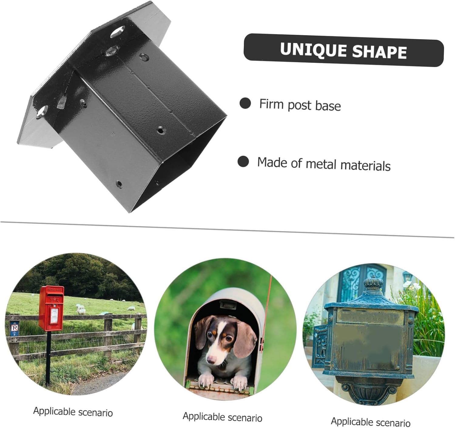 Vaguelly Post Base Protector for Wooden Mailbox Railing Support Bracket Smooth Edges for Decks and Fences Sturdy and Easy to Install Mailbox Post Base