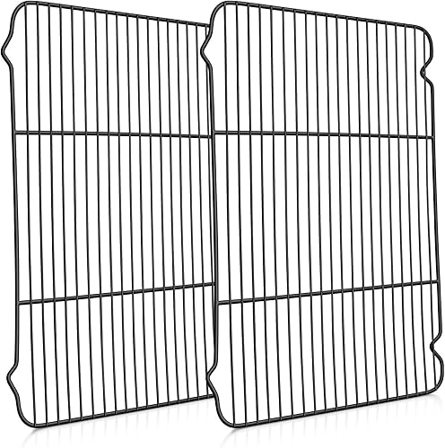 Miniatura 8 de P&P CHEF Paquete de 2 estantes de enfriamiento para hornear, 16.6 x 11.5 pulgadas, estantes de enfriamiento de acero inoxidable para cocinar,