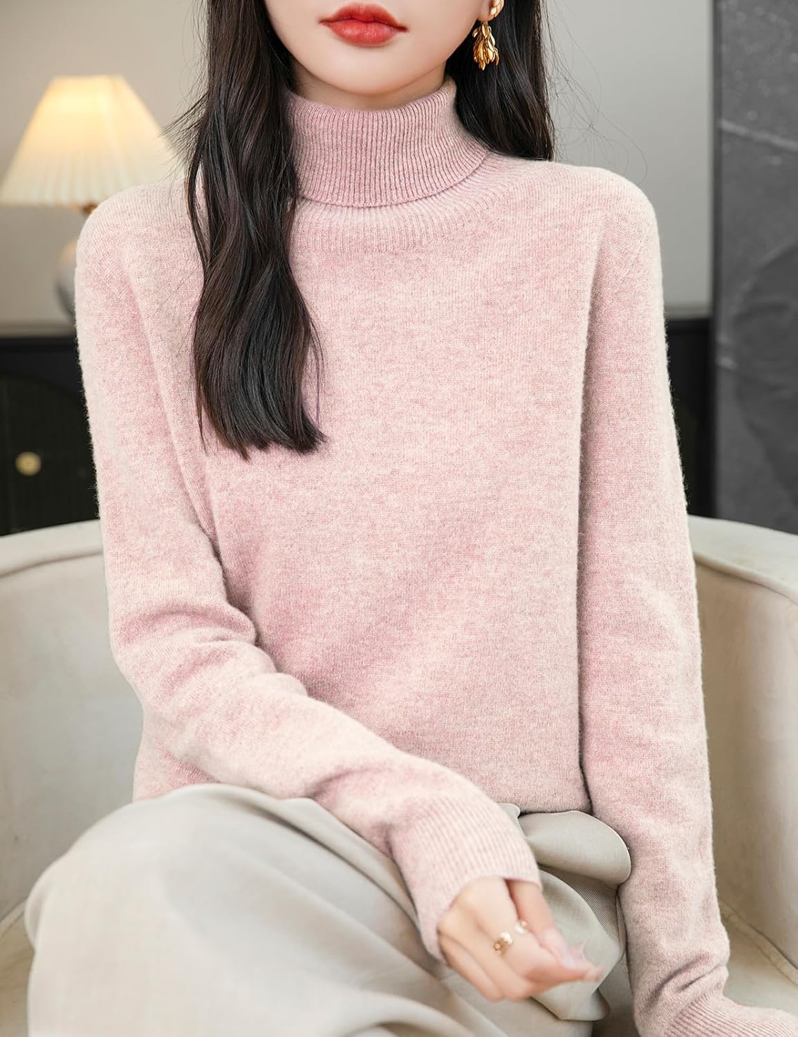 Chanyarn Women's Turtleneck 100% Merino Wool 2025 First-Line Ready to Wear Fall Winter Seamless Knit Pullover Sweater - Image 2