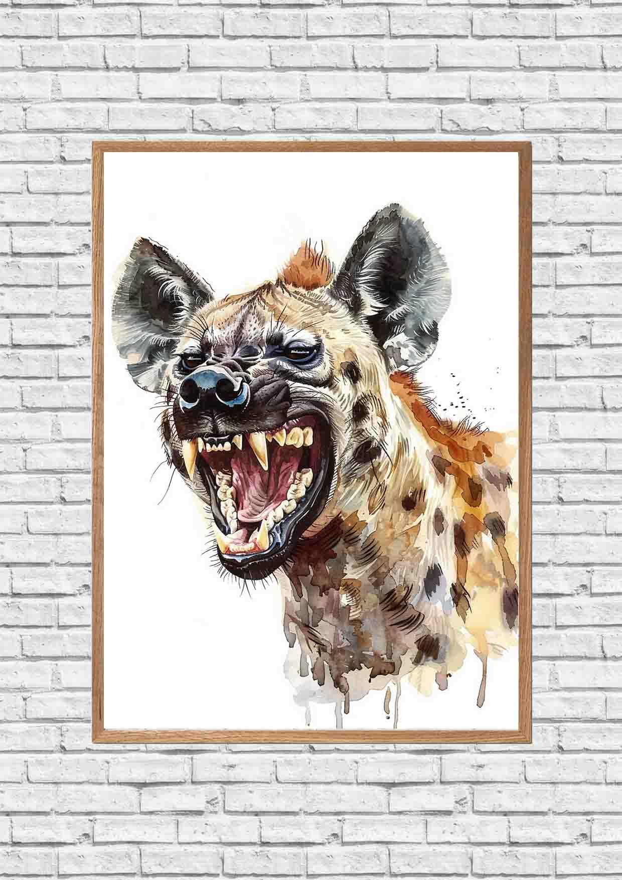Amazon.com: ZYANART Hyena Animal Watercolor Funny Wall Art