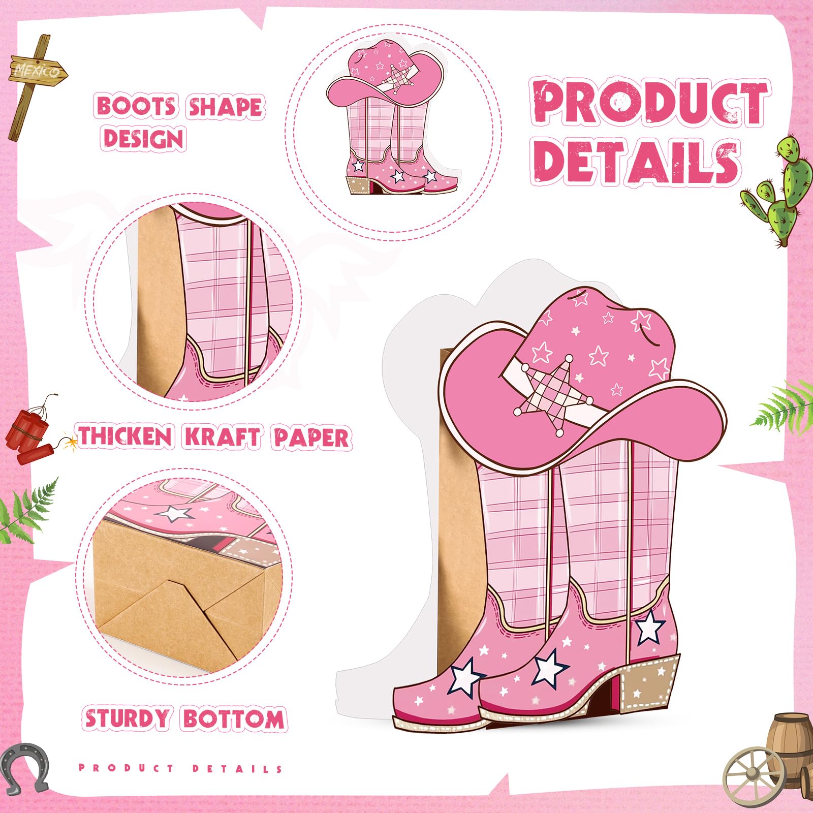 Snapklik.com : Domensi 8 Set Western Cowboy Boots Flower Boxes Centerpiece  Boot Shape Box Decorations Western Theme Party Boot Gift For Cowboy Cowgirl  Birthday Party Baby Shower Wedding Supplies, image size:1600x1600
