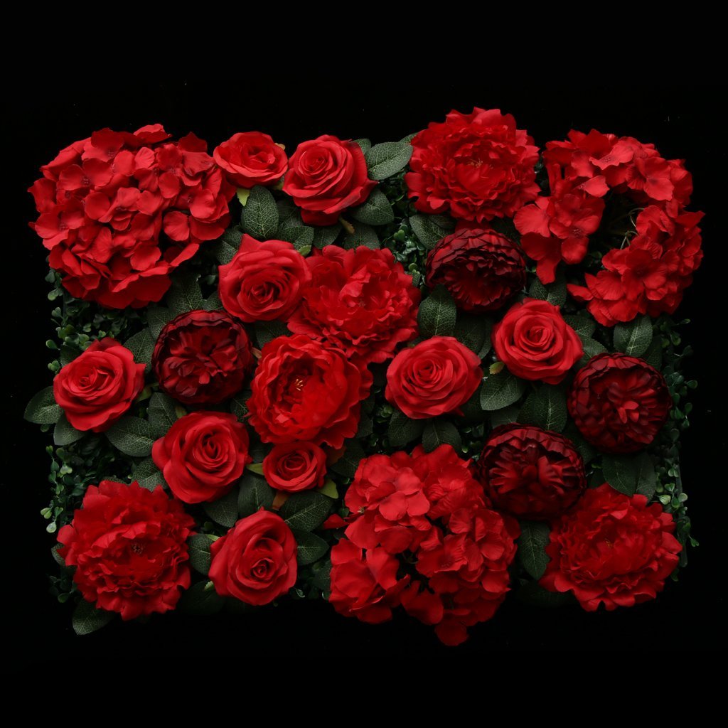 Kunstblumen Panel Wand Künstliche Rose Pfingstrosen Hortensie Blütenwand für Hochzeit Dekoration
