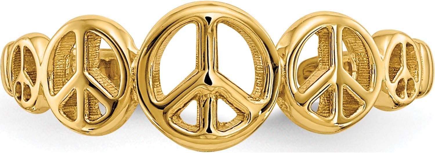 14K Yellow Gold Peace Sign Toe Ring - Jewelry By Sweet Pea