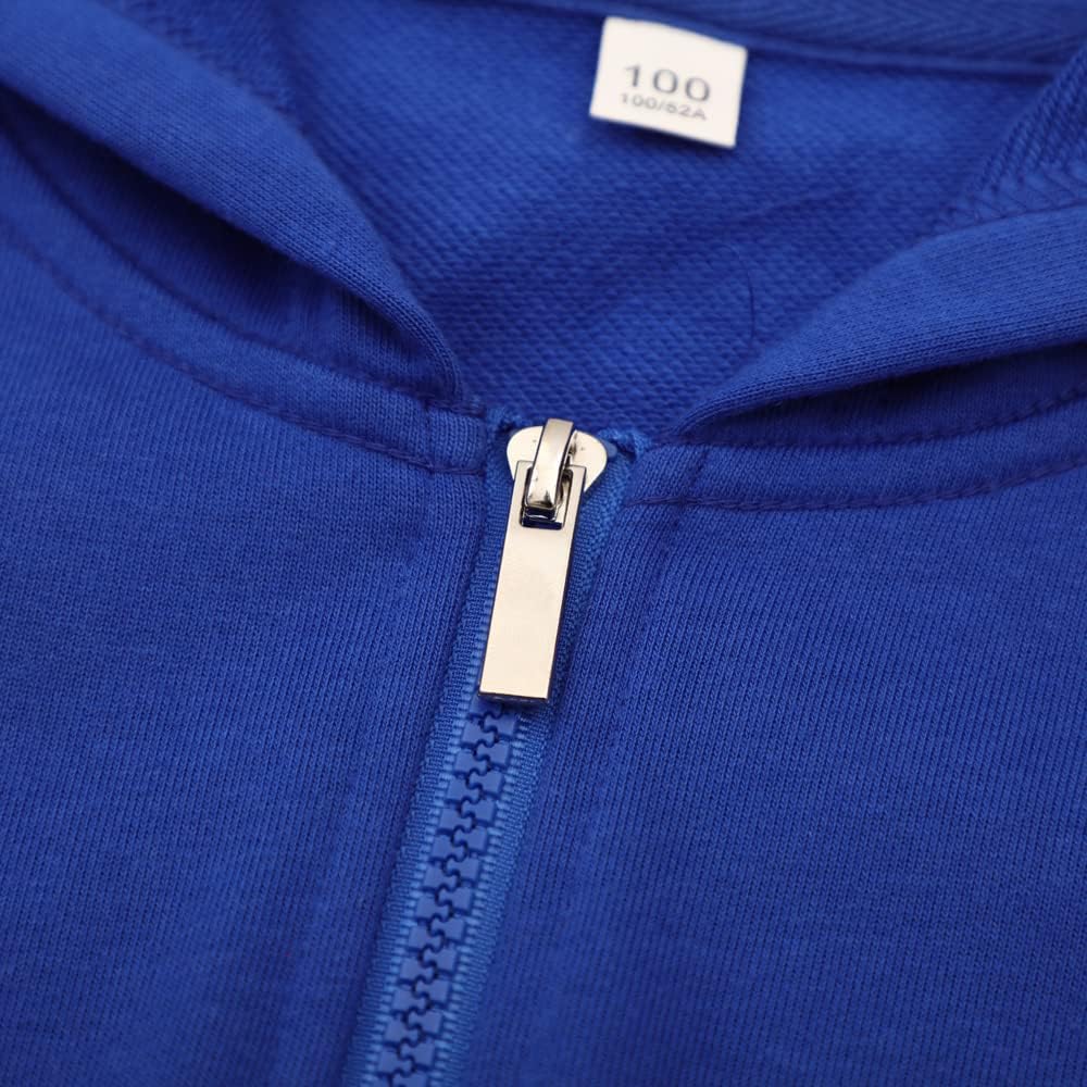 DINGDONG'S CLOSET Kid Toddler Boy Girl Solid Multi-Color Basic Cotton Hoodie Hooded Zip Up Sweatshirts Pullover Jacket