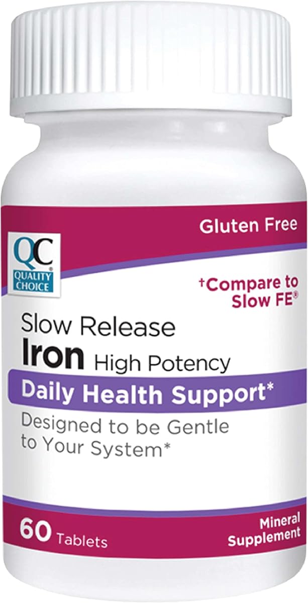 Quality Choice Quality Choice Iron High Potency Slow Release Tablets, 45mg, 60 Tabets Each (Pack of 2)