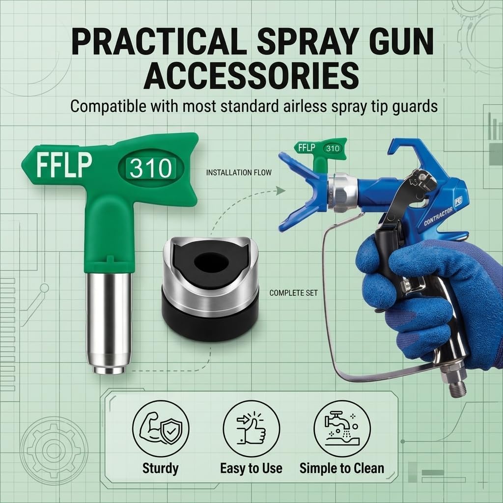 FFLP 208 Fine Finish Low Pressure Reversible Airless Spray Tip | Pattern Size 4 in to 6 in, Thread Size 7/8 in, Compatible with RAC X Guards, For Airless Paint Spray Guns