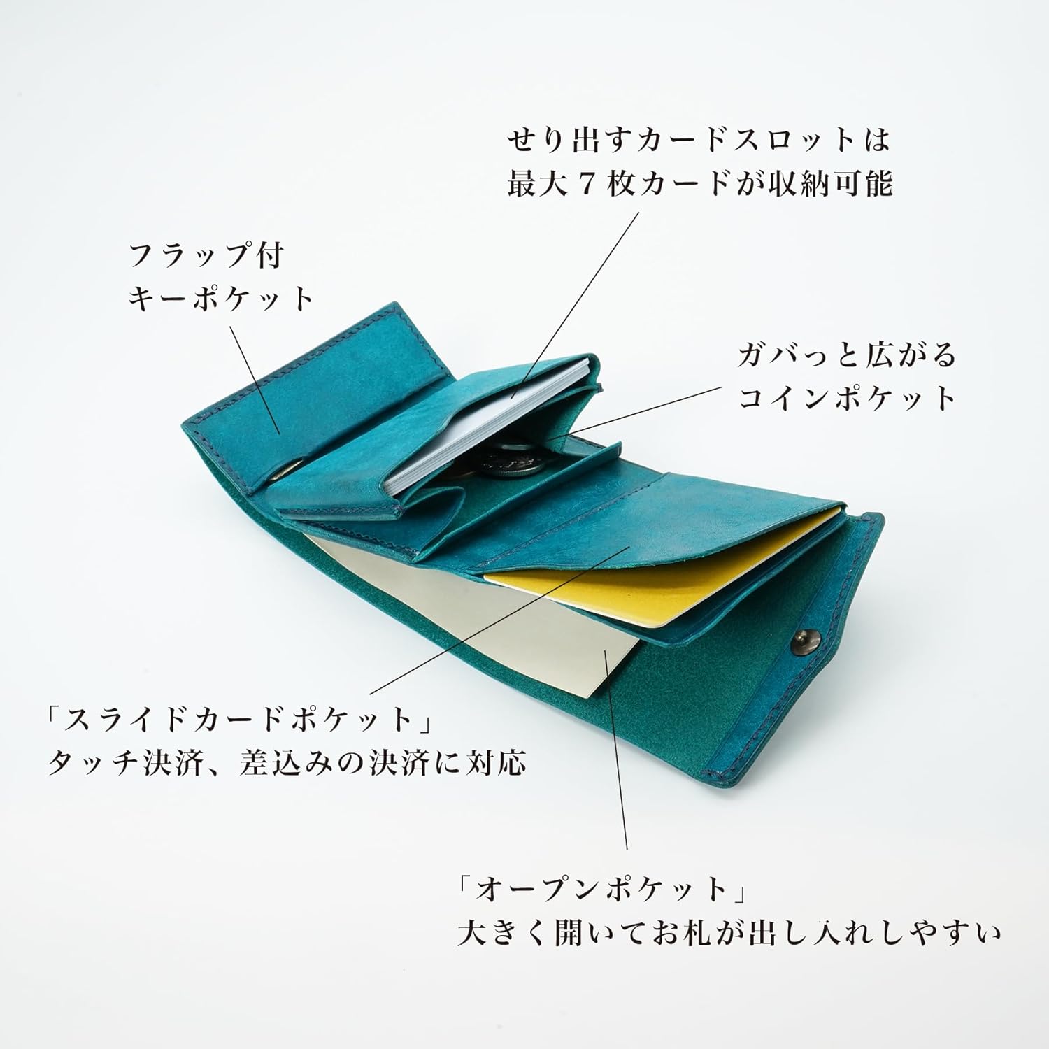 [STUDIUM] ストゥディウム 極小 三つ折り財布「TIMIK／ティミック」カードサイズ ミニ財布 お札が折れない ロール収納