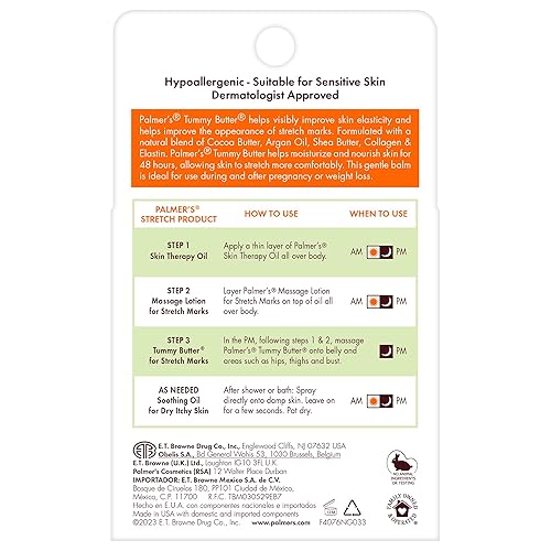 Miniatura 4 de Palmer's Cocoa Butter Formula Tummy Butter Balm for Stretch Marks and Pregnancy Skin Care, 4.4 Ounces