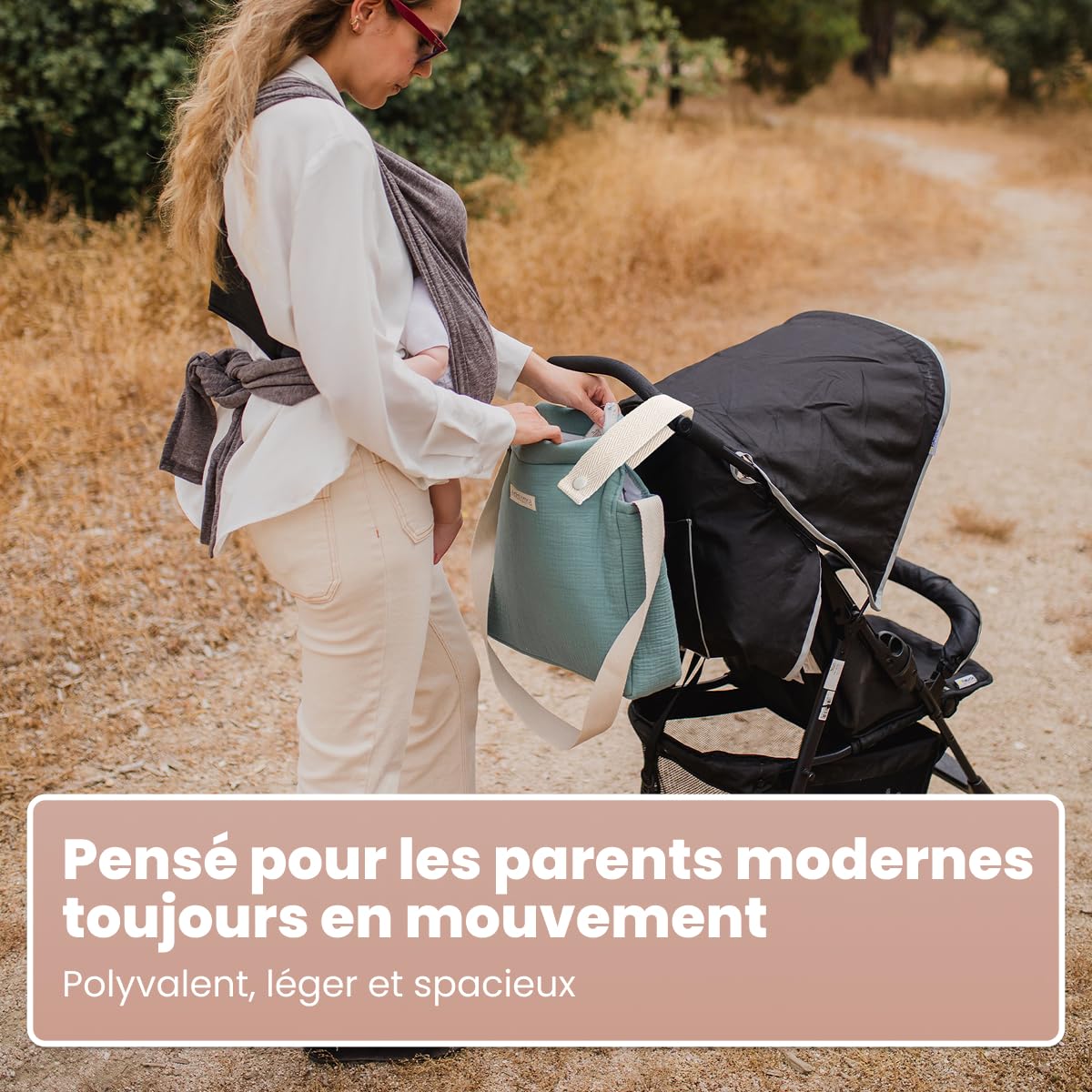 MIMUSELINA | Sac à Langer Bébé pour poussette | Grand bagage avec Grande Capacité et Plusieurs Compartiments | Sac Bébé Maternite Élégant et Pratique | Fait en Espagne