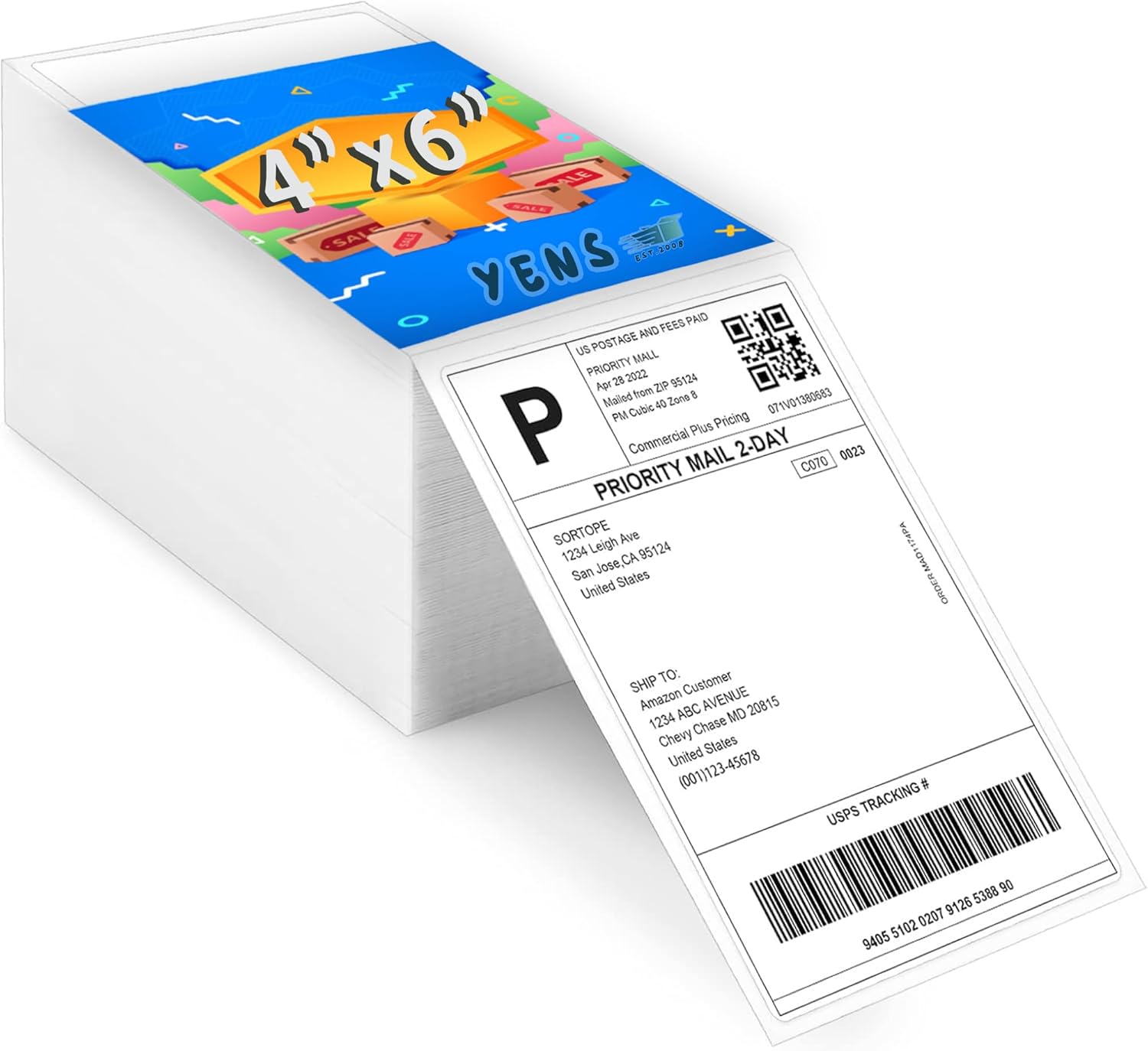 Amazon com : Yens 4x6 500 Fanfold Thermal Shipping Labels Perforated Amazon com : Yens 4x6 500 Fanfold Thermal Shipping Labels Perforated