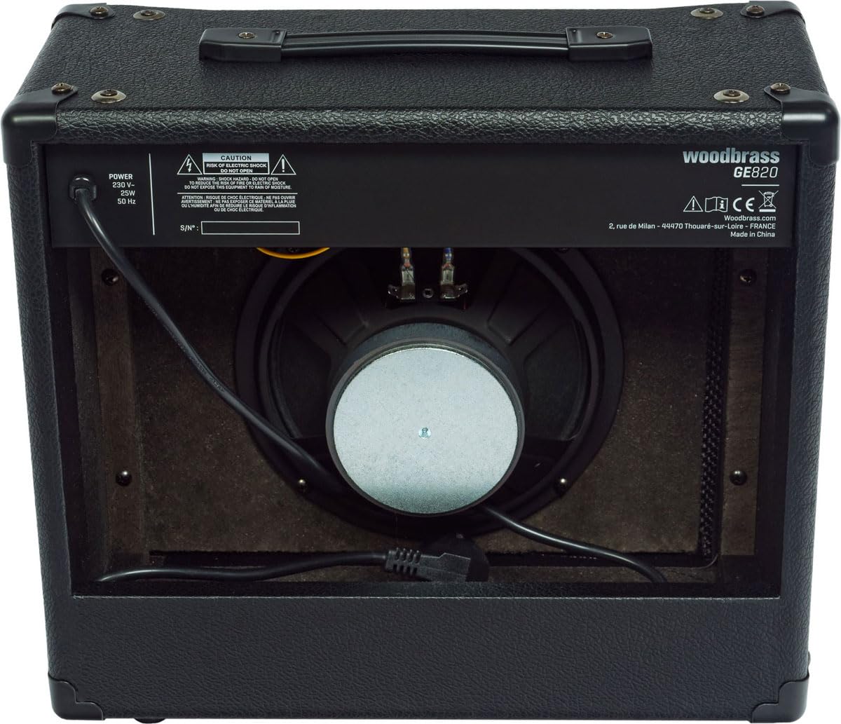 Woodbrass GE820 Amplificateur Combo pour Guitare Électrique - Ampli 20W idéal pour Guitariste débutant et Amateur - Polyvalent, Reverb, Prise Casque : Parfait pour Jouer à la Maison