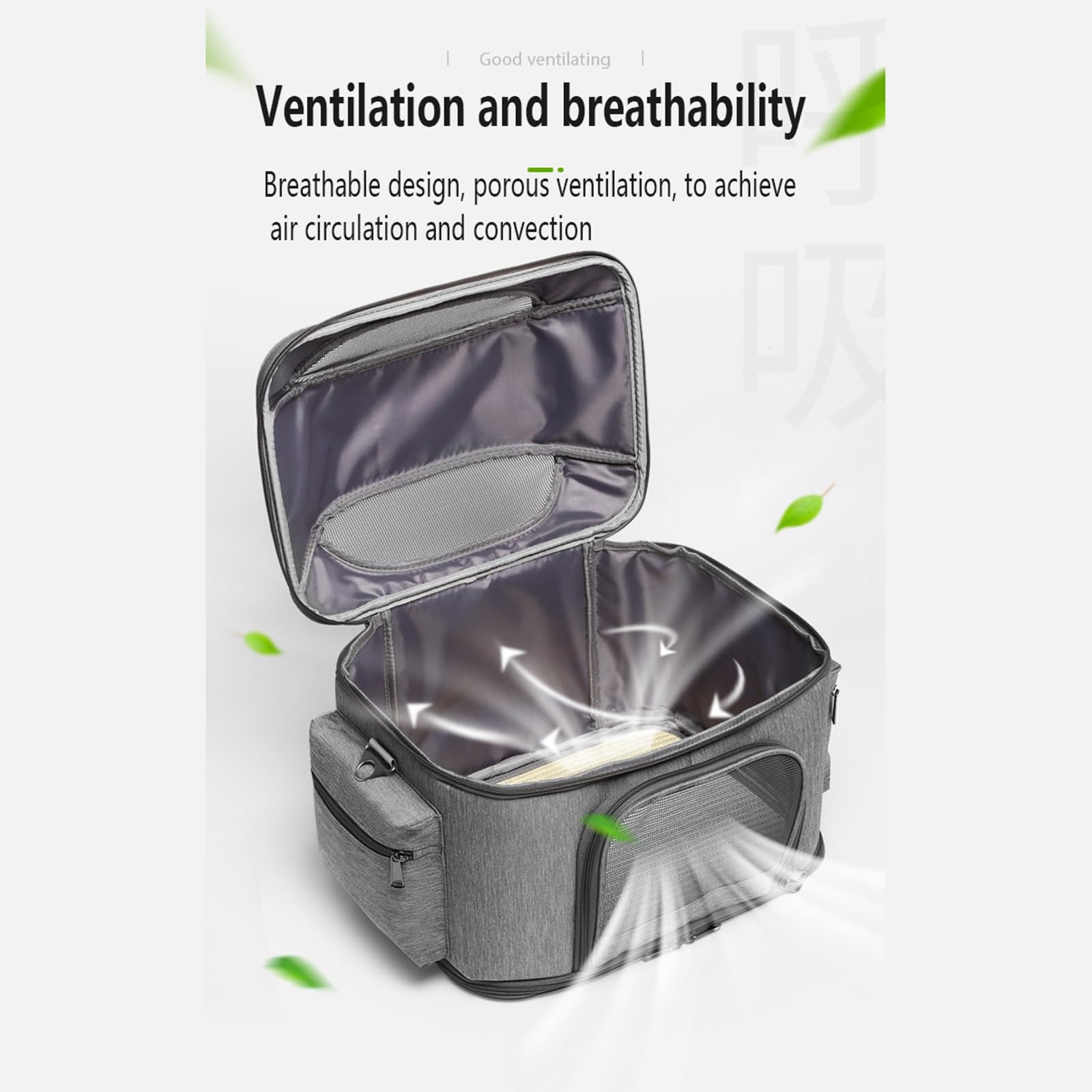 Transportín para Gatos Blando Plegable Antifugas Ventilado Correa Ajustable para Coche/Veterinario/Viaje para Gatos/Perros de hasta 22 Libras(Green)