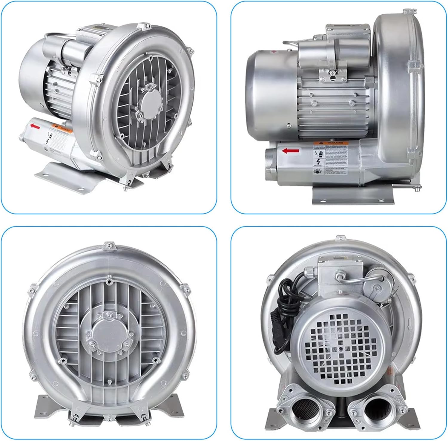 110V Regenerative Blower Single Phase, 120W-1100W, High-Pressure Industrial Vacuum Pump for Air Blowing Or Suction, Large Airflow Type High-Pressure Vortex Ring Blower,550W/0.74HP