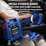 2000 Peak Amp Booster Pack Jump Starter, 12V Booster for Up to 8.0L Gas & 8.0L Diesel Engines, Jump Starter for Car Battery with LED Light, USB & DC Ports