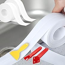 Waterproof Adhesive Tape, 2 Rolls of Bathroom Sealing Tape Waterproof Adhesive Tape for Bathroom and Shower Instruments with Sealing Tool