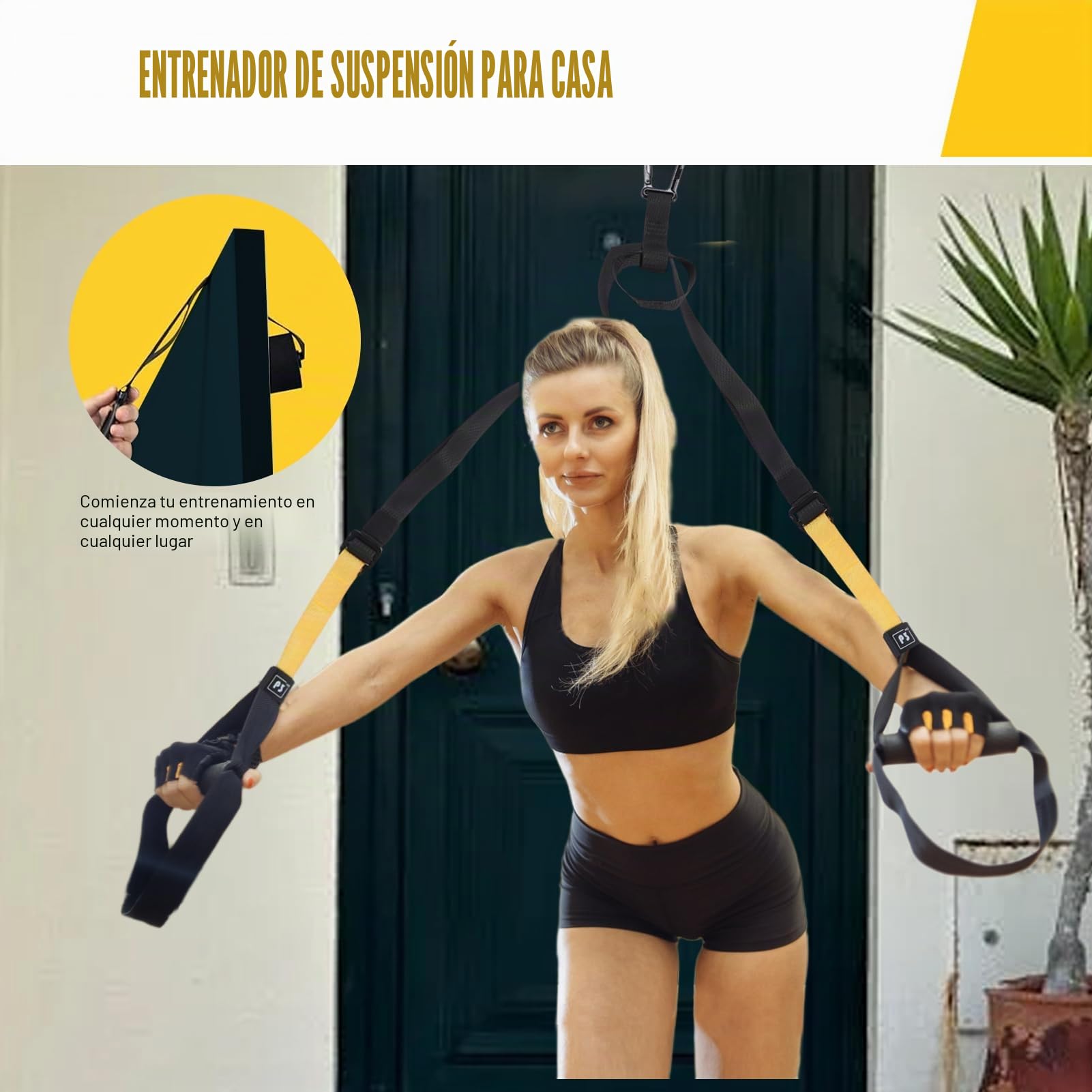 Sling Trainer Sistema de entrenamiento en suspensión para todo el cuerpo Correas de fitness portátiles Bandas de ejercicio de alta resistencia para gimnasio en casa