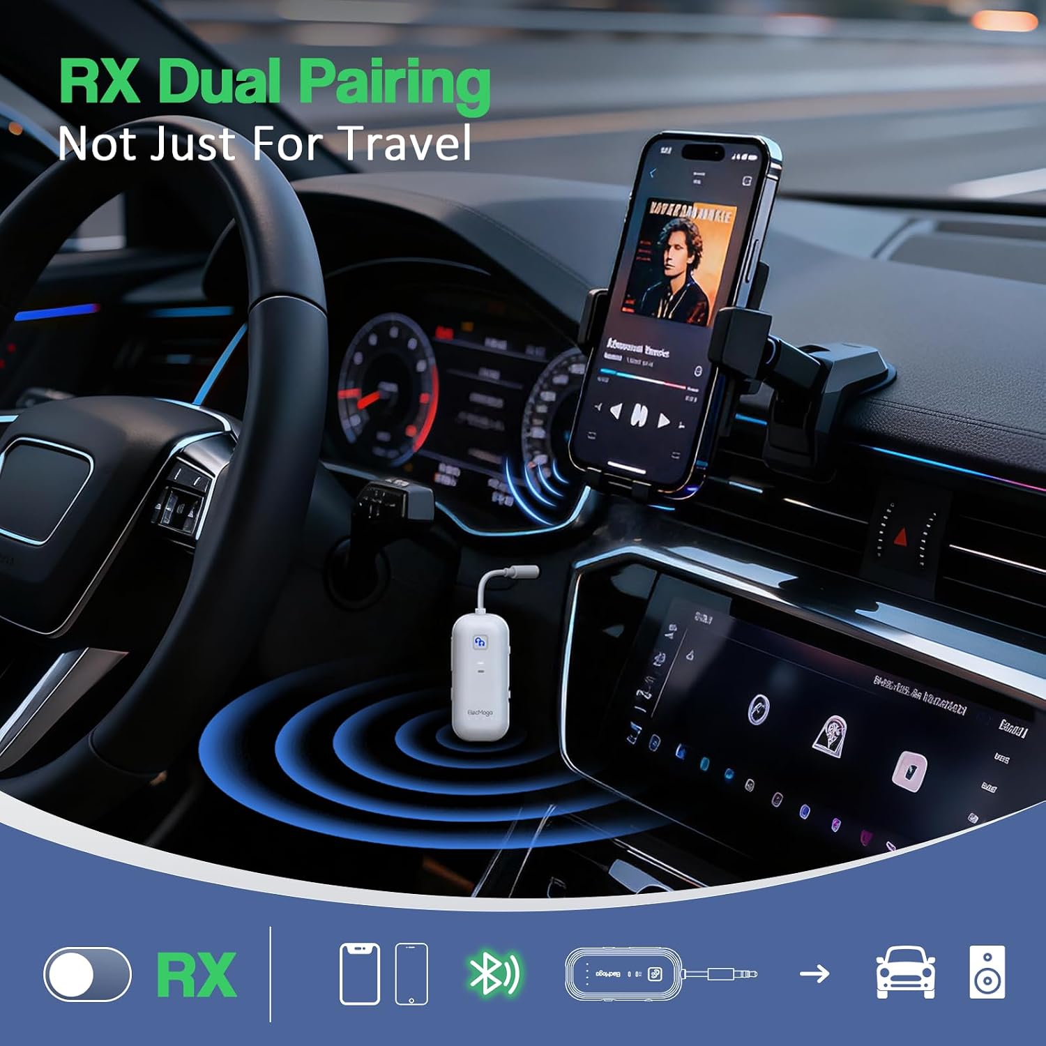 ElecMoga LE512 in RX Dual Pairing mode for car audio