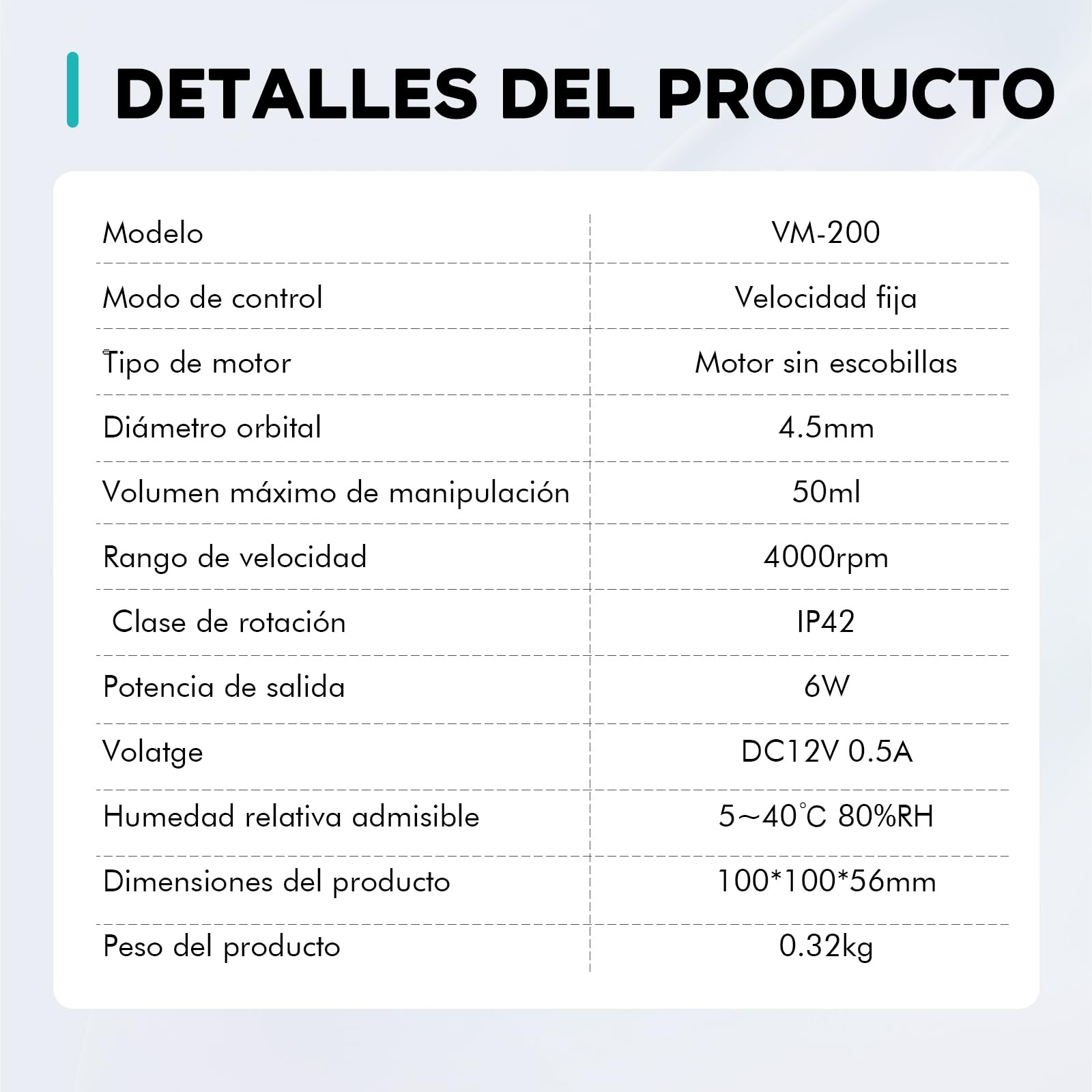 LAB FISH VM200 Mini Vortex - Agitador para Pinturas Modelismo, Esmaltes de Uñas, Tinta de Tatuaje, Adhesivo de Pestañas & Tubos de Ensayo (Máx. 50 ml), Encendido/Apagado por Contacto