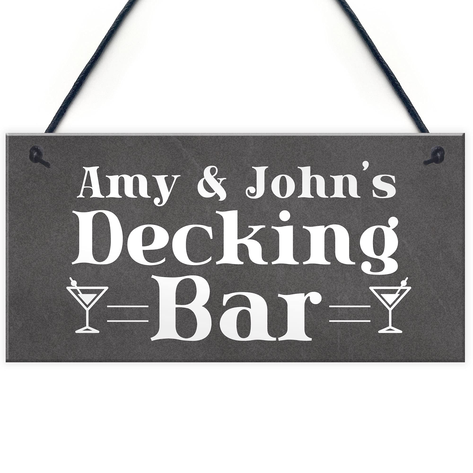 Personalised Decking Bar Sign Shabby Chic Garden Summerhouse Sign Alcohol Gift New Home Gift