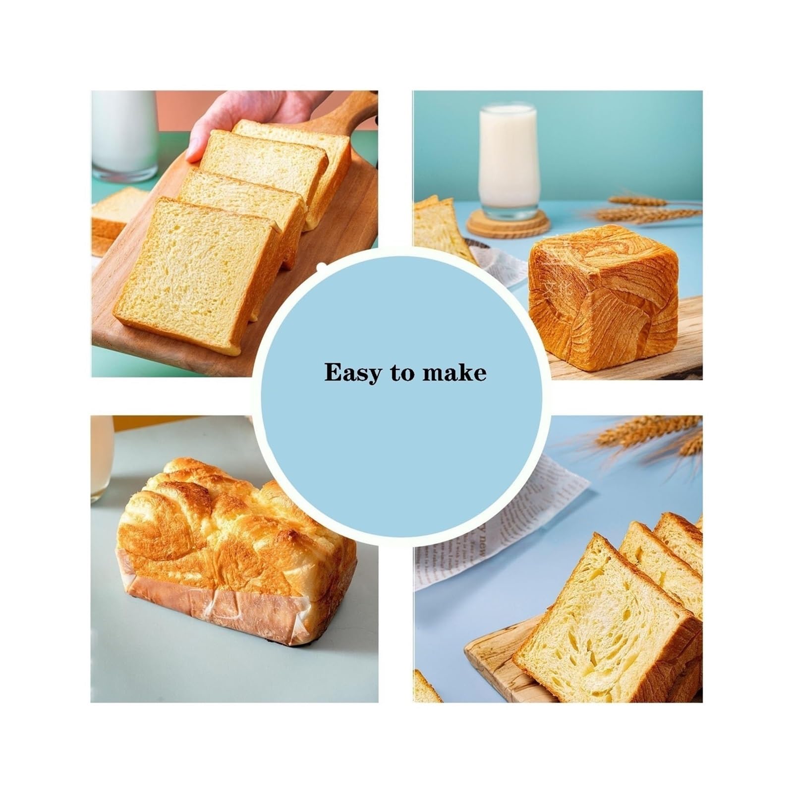 Molde for Pan de aleación de Aluminio con Tapa, Antiadherente, Caja Cuadrada for Tostadas, for Hornear Pan, Capacidad de Masa de 1 Libra(B)