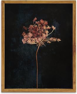 KBKBART Framed Vintage Wall Art Prints, Retro Moody Floral Botanical Canvas Painting Farmhouse Decor, Black Dark Classical Flower Framed Canvas Wall Art for Bathroom, Bedroom, Living Room, Gallery,
