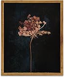 KBKBART Framed Vintage Wall Art Prints, Retro Moody Floral Botanical Canvas Painting Farmhouse Decor, Black Dark Classical Flower Framed Canvas Wall Art for Bathroom, Bedroom, Living Room, Gallery, Vintage Wall Decor(12'x16') Flower 12'L x 16'W