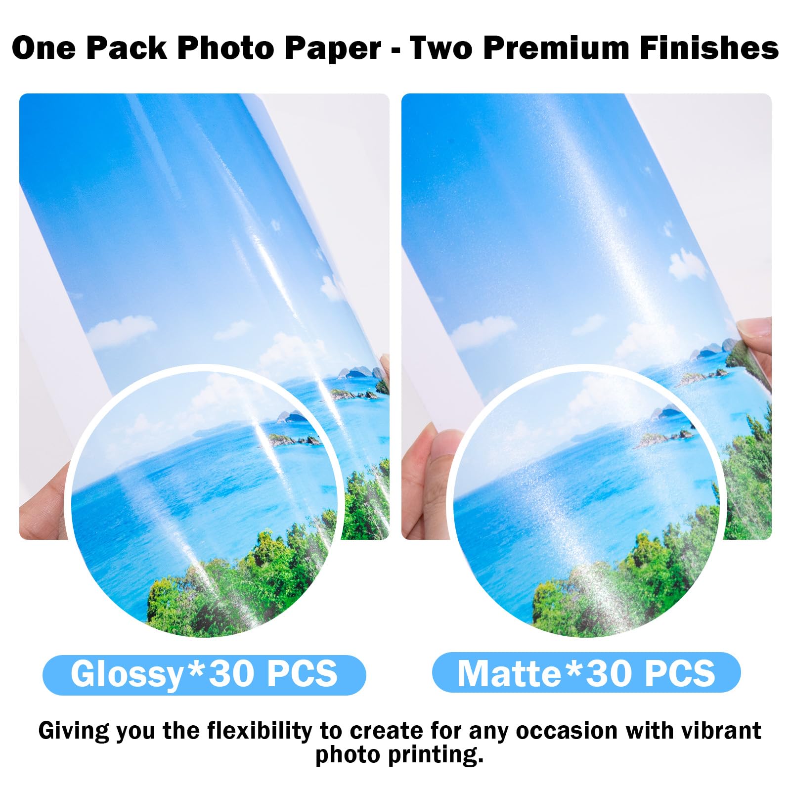 TECKWRAP Inkjet Photo Paper A4, 60 Sheets Glossy & Matte Printable Vinyl, 260gsm for Canon Hp Epson Inkjet Printer for Printing Photos, Brochures, Booklets, Flyers, Leaflets, Cards - Image 4