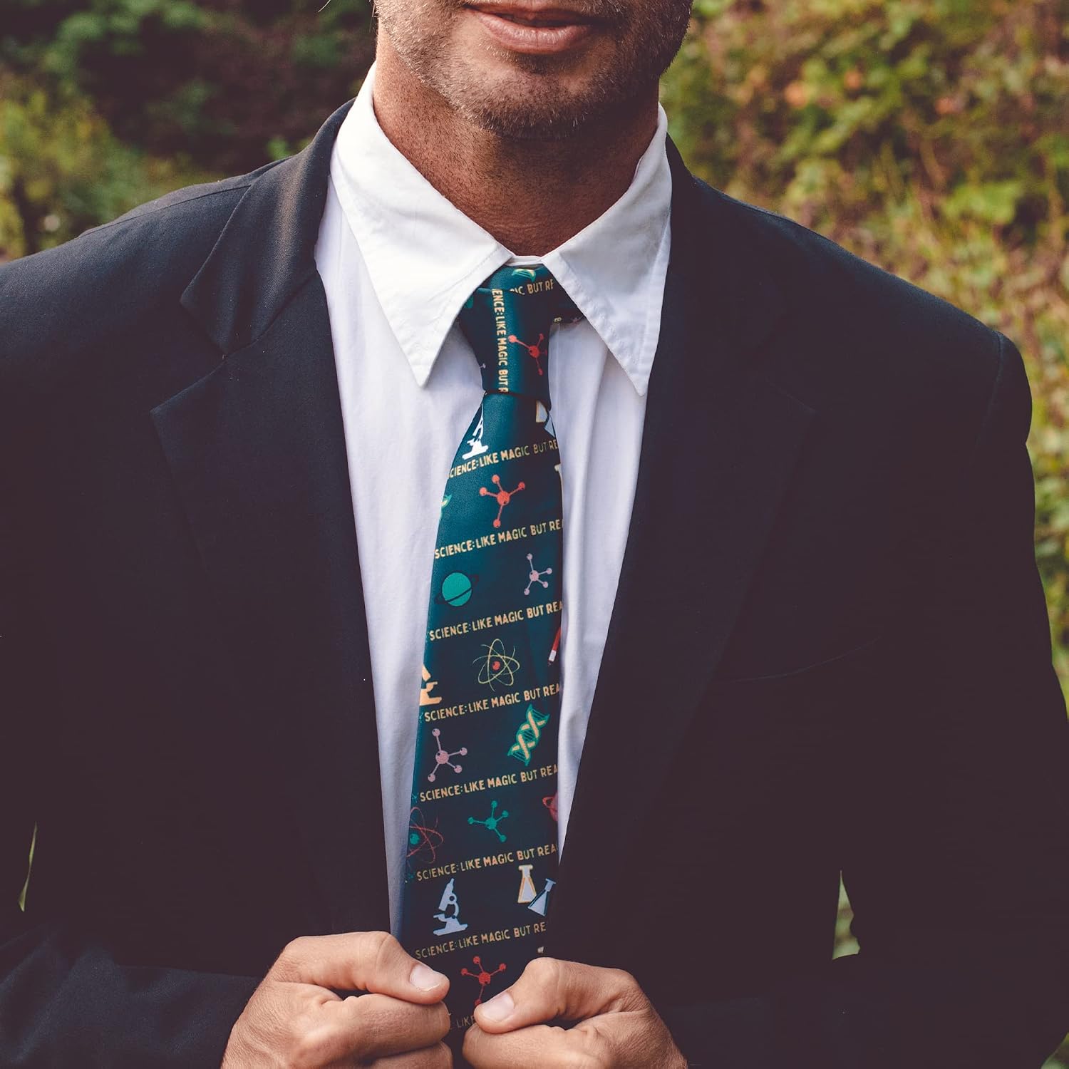 Science Like Magic But Real Necktie Funny Teacher Tie for Men