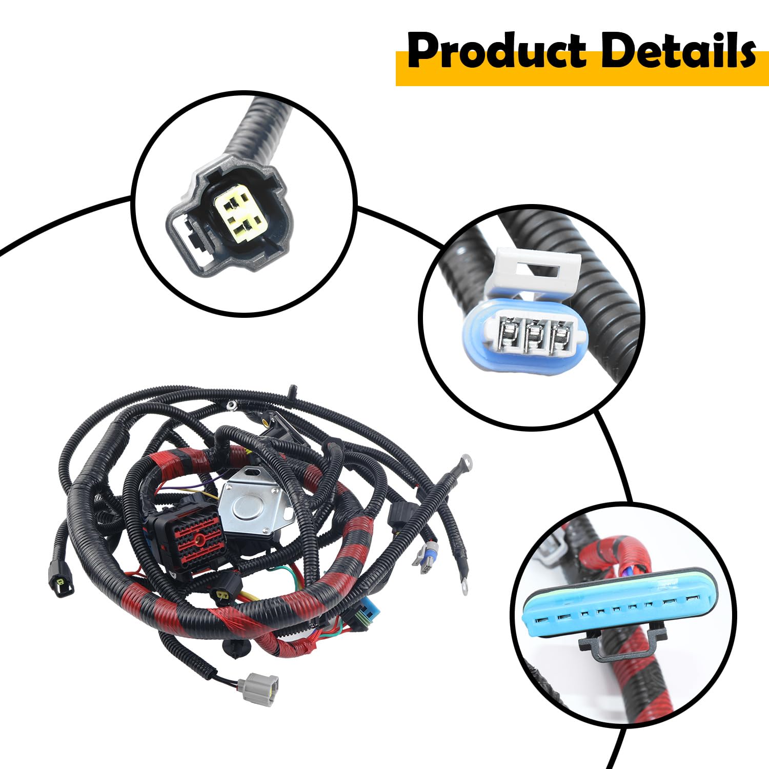 F81Z12B637FA Engine Wiring Harness Compatible with 2002-2003 Ford F250 F350 F450 F550 Super Duty & Excursion 7.3L, Replaces F81Z-12B637-FA, 12B637, 1837761C91, P659932, SWF-12B637
