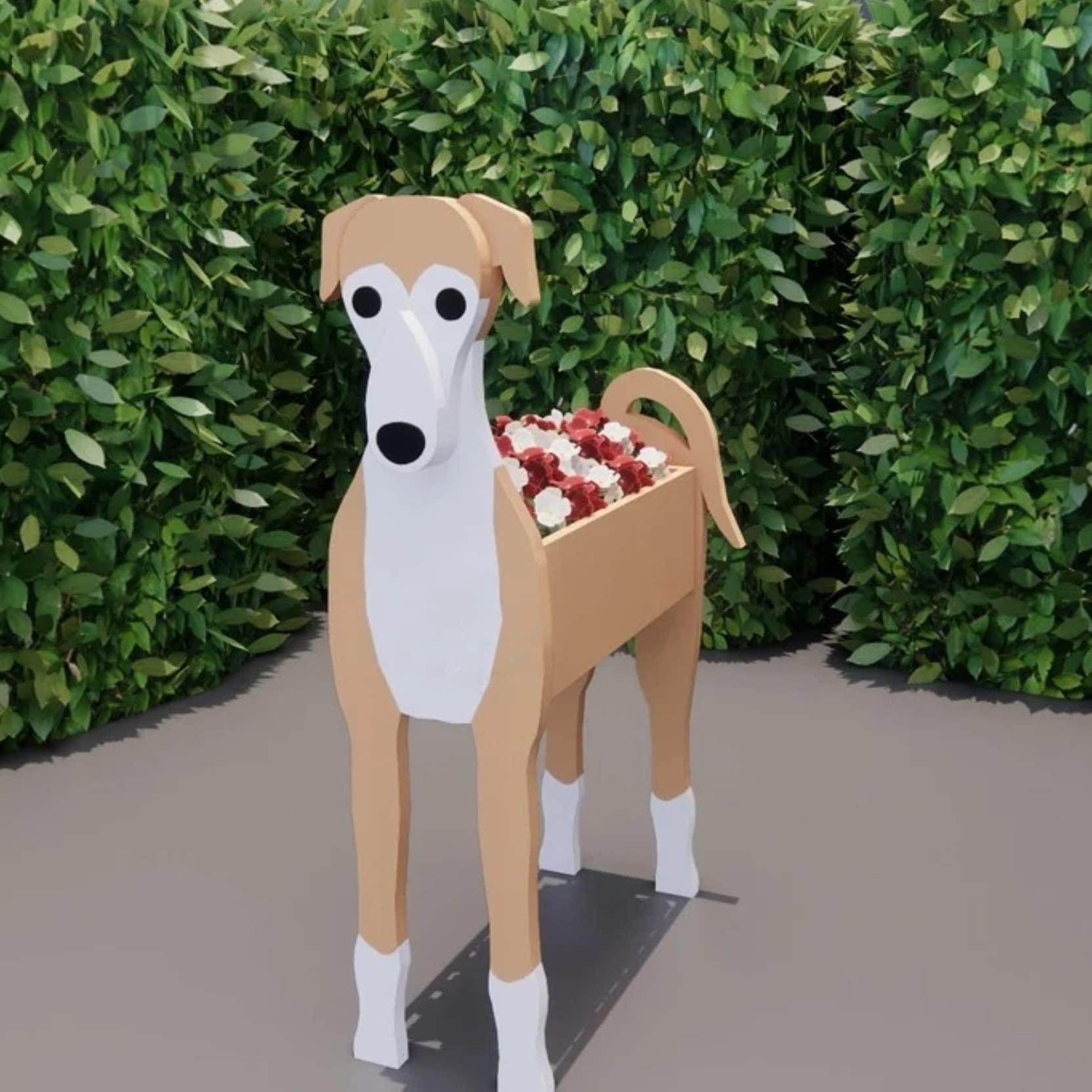 HLASMSPE Yellow Dog Planter Plant Pot, Flower Pot For Garden Decora, Small Pupy Gifts for Women, Dog Shape Plant Container Holder Dog Storage Box, 43 * 25cm