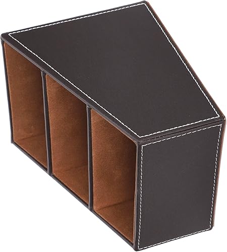 Miniatura 8 de Caja de almacenamiento de cuero sintético para escritorio, papelería creativa, lindo papelería de oficina, organizador de negocios, suministros de 3