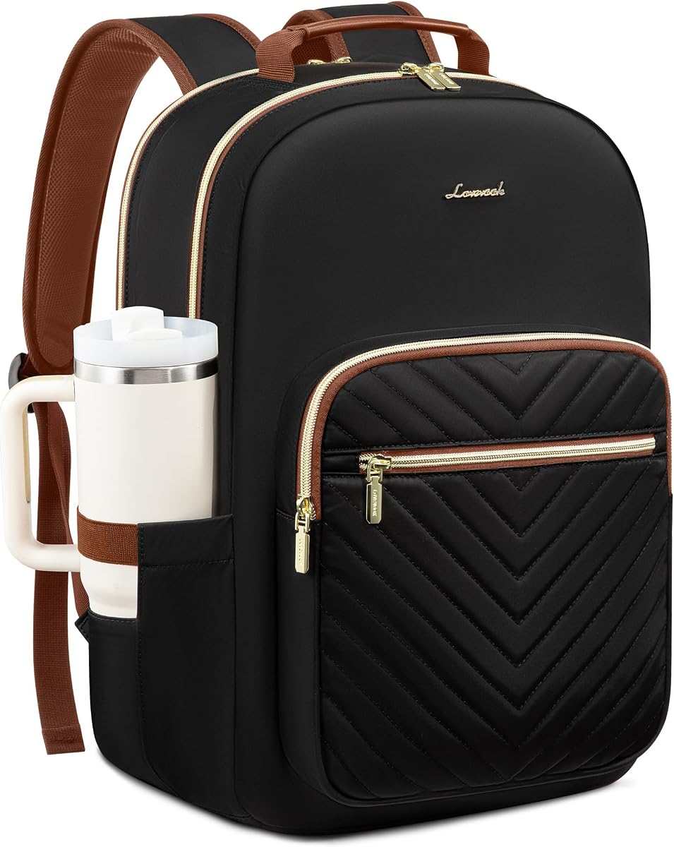 LOVEVOOK Laptop Backpack for Women,Quilted Work Travel College Laptop Bag | Professional Nurse Teacher Backpack Purse,Padded Laptop Compartment,Waterproof Backpack for Traveling on Airplane,Great Gifts