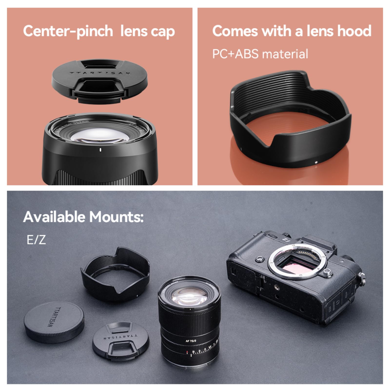 TTArtisan AF 75mm F2 Obiettivo, Full Frame, autofocus STM leggero per ritratti L-Mount S1 S1R S1RII S1H S5 S5M2 S5M2X S9 SL SL2 SL2-S SL3 T TL TL2 CL FP FPL BF ecc.