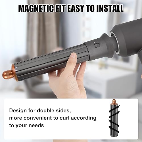 Miniatura 3 de Barriles rizadores de cabello largo 2 en 1 de 1.6 pulgadas1.575 in y adaptador para Airwrap Styler en una combinación de secador de pelo