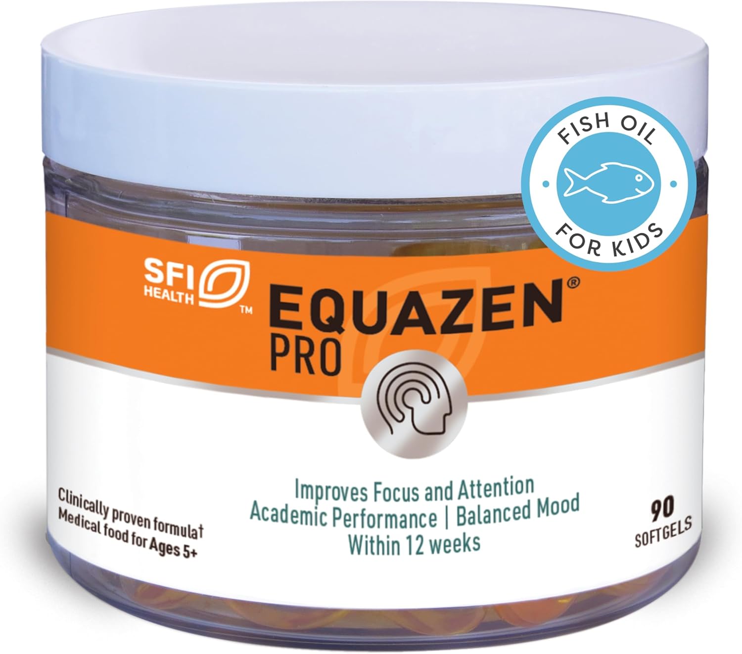 Equazen PRO Fish Oil for Kids – Clinically Tested to Improve Focus, Learning + Behavior in Children, Teens – DHA/EPA Omega-3 + Omega-6 Supplement for Brain Support* (90 Softgels / 30 Servings)